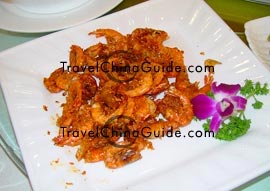 Zhejiang cuisine is rich in the shrimps